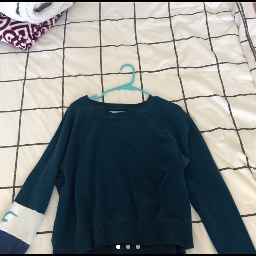 Blue Hollister cropped crewneck